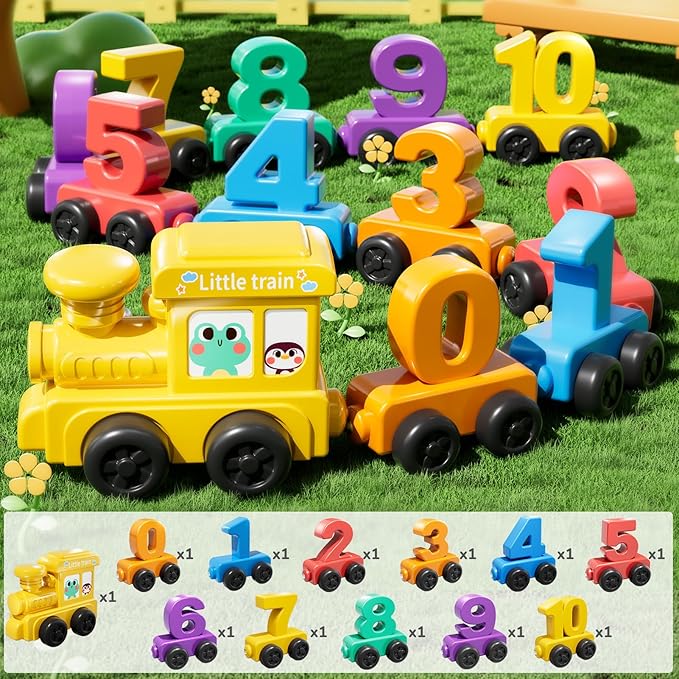 Magnet Number Train Set for Toddlers 1 2 3 4 Years Old - Counting Toy, Color Sorting Toy, Preschool Educational Activities, Learning Toy, Train Birthday Gifts for Boys Girls 1-3, 2-4