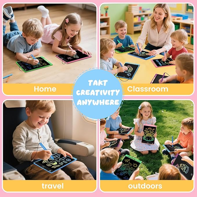 2 Pack LCD Writing Tablet for Kids, Erasable and Reusable Toddler Doodle Board in 8.5 inch, Ideal Educational Drawing Pad for Learning Toy for Ages 3-8 Gifts for Girls Boys
