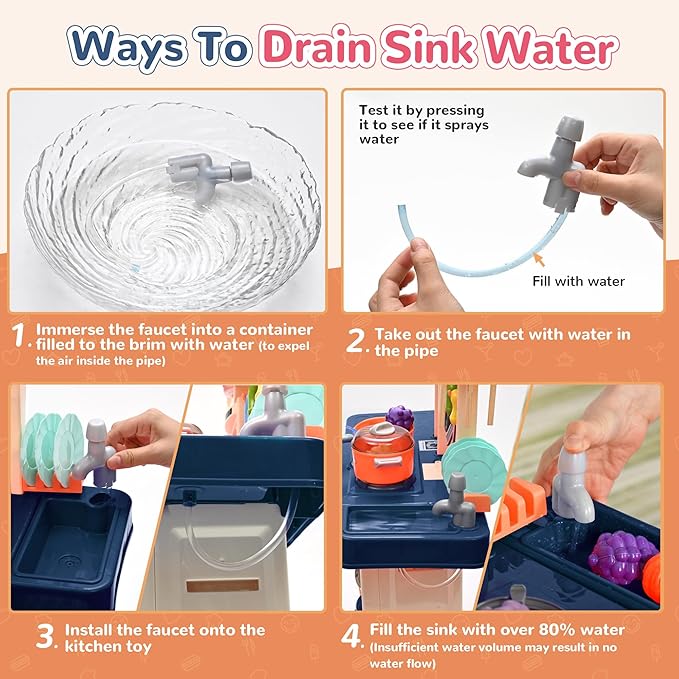 cossy Kids Play Kitchen,Toddler Kitchen with Sound and Light,Cooking Stove with Steam,Play Food Toy and Kitchen Accessories,Play Kitchen for Toddlers,Blue