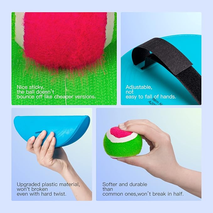 EVERICH Upgraded Toss and Catch Ball Game Set, Outdoor Games for Kids Toys, Stocking Stuffers for Family Games, Beach Pool Yard Christmas Toys Birthday Gifts for Boys Girls 3 4 5 6 7 8-12 Years Old