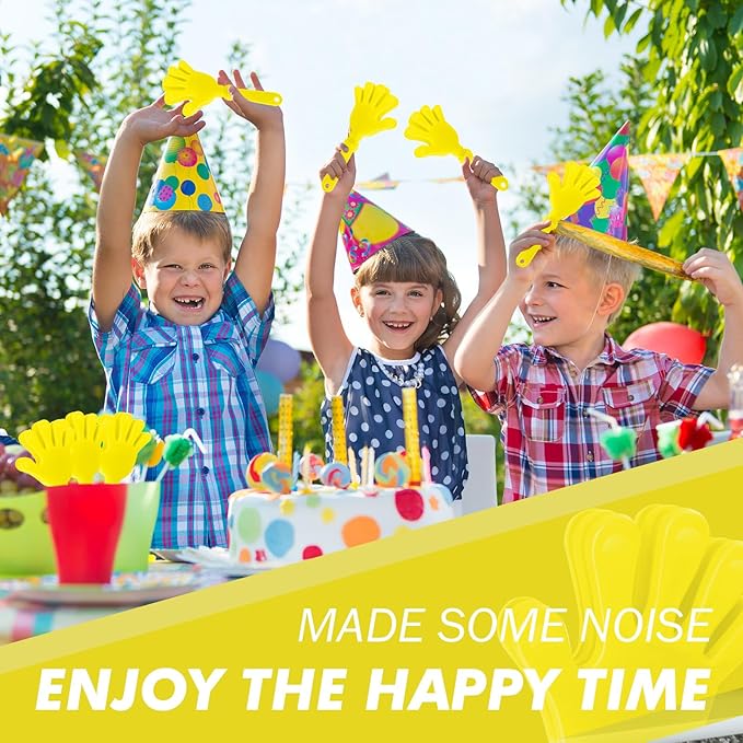 36 Pcs Hand Clappers Noisemakers 7.5 Inch Clappers Noisemakers Plastic Hand Clappers for Birthdays Game Football Sporting Events Cheers Supplies Dance Basketball Football Noisemakers（Yellow)