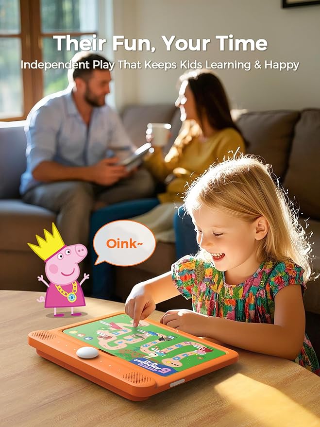 Think Academy Interactive Electronic Learning Pad - Learn-to-Read System with Sound Pages, Card-Insert for Alphabet, Words, Numbers, Music, Learning Activities for Kids 3 4 5 6 7 8 Years Old