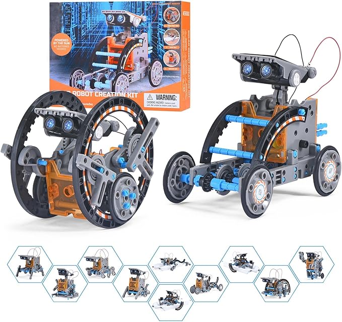 Toys for Ages 8-13,12 in 1 Stem Project Solar Robot Toy for 10 Years Old Autism Boy,Science Kits for Kids Age 8-14,Building Gear Toy Christmas Birthday Gift Idea for Boy Age 8 9 10 11 12 13 14