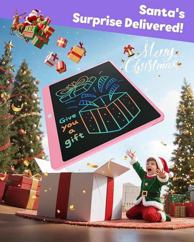 TEKFUN LCD Writing Tablet for Adults, Large Doodle Board, 16 Inch Colorful Drawing Tablet Writing Pad, Toddler Toys for 3 4 5 6 7 8 9 Year Old Girls Boys Teen, Birthday Gifts for Kids (Pink)