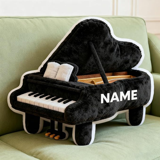 Custom Piano Shaped Pillow Cute Personalized Name Plush Doll, Double-Sided Construction Engineering Vehicle Pillow for Kids, Birthday Gifts for Boys and Girls Sofa Decorative Pillows 8-32in