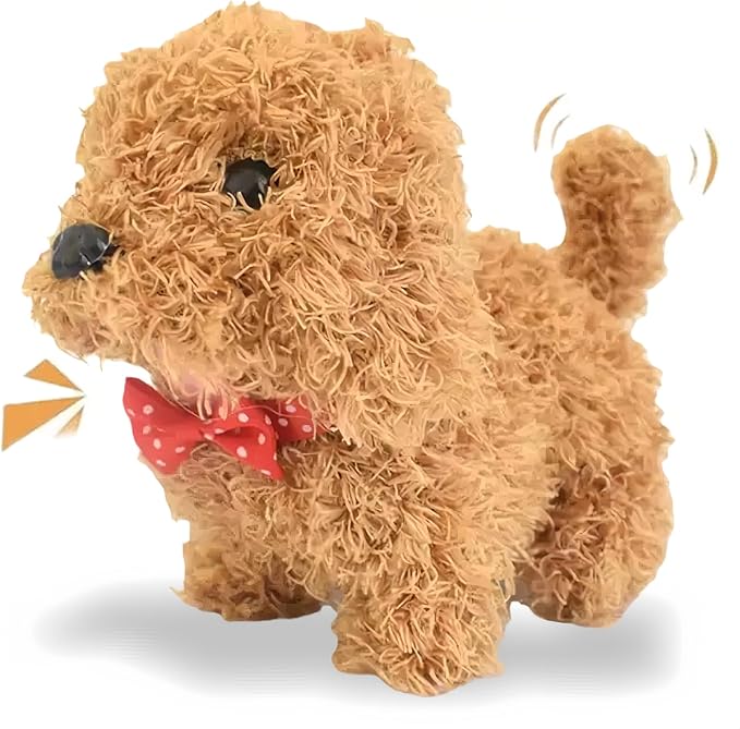 Realistic Robot Puppy, 2026 New Robots Dog, Electronic Interactive Dog - Walking, Barking, Tail Wagging, Creative Companion Puppy for Kids Toddlers (Brown)