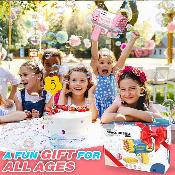 JONEG Toys for 3-8 Year Old Boys Girls: 2 Pack Bubble Machine for Kids with Bubble Solution, Gifts for 3 4 5 6 7 8 Years Old Boy Birthday Toy for Kid Toddlers Ages 4-6 Outdoor Wedding Bubbles Wands