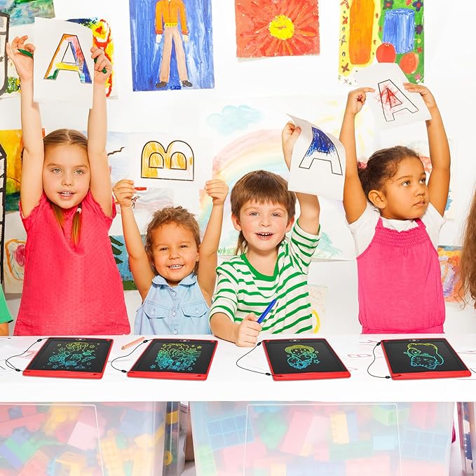 Zhehao 20 Pack LCD Writing Board for Kids, 8.5 Inches Doodle Reusable Screen Drawing Pad Erasable Painting Pads Educational Toy for 3-8 Years (Red)