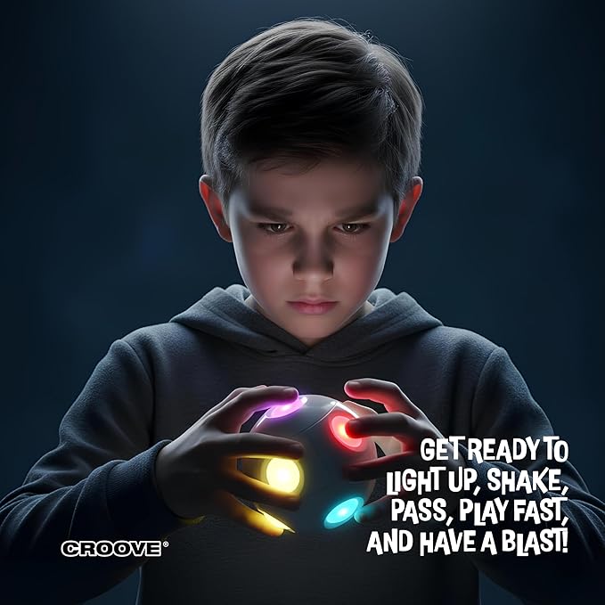 Croove 6 in 1 Brain & Memory Game Ball with Shake Detection Games, Cool Stocking Stuffers Toys, Fidget & Sensory, Ideas for Kids & Teens, Boys & Girls Ages 5 6 7 8 9 10 11 12+ Year Old