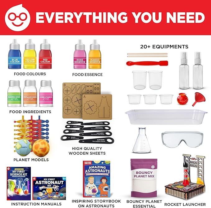 Doctor Jupiter My First STEM Gift Set | Set of ‘My First Science Kit’, ‘Astronaut Kit’ for Kids Ages 5+ | Birthday Gift Ideas for Boys, Girls | STEM Learning & Educational Toys for 5,6,7,8 Year Old