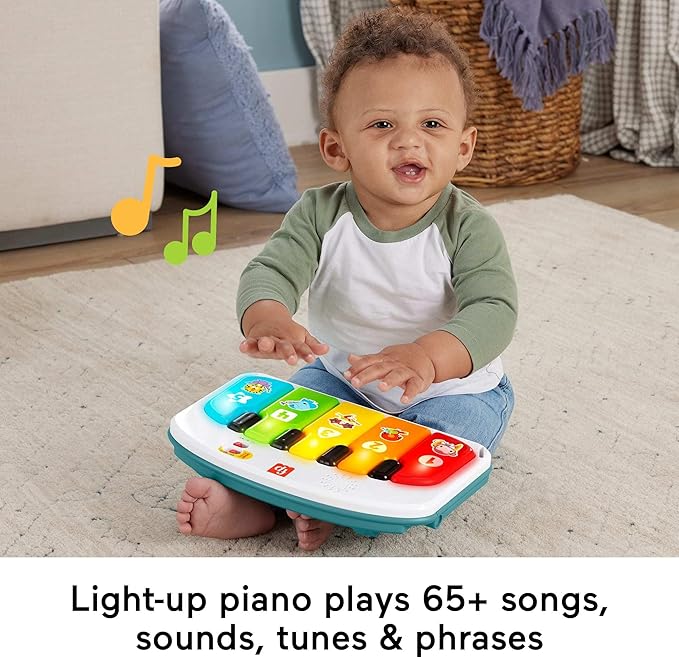 Fisher-Price Baby Portable Chair Deluxe Kick & Play Sit-Me-Up Floor Seat with Piano Learning Toy & Snack Tray for Infants to Toddlers