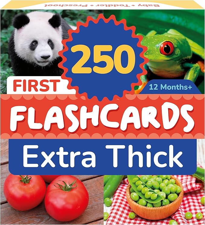 500 Words Thick & Sturdy Learning Flash Cards for Toddlers 1-3 with Rings - 1 Year Old Girl Gifts - Educational & Montessori Toys for 1 Year Old boy - Toddler Flashcards for Preschool & Kindergarten