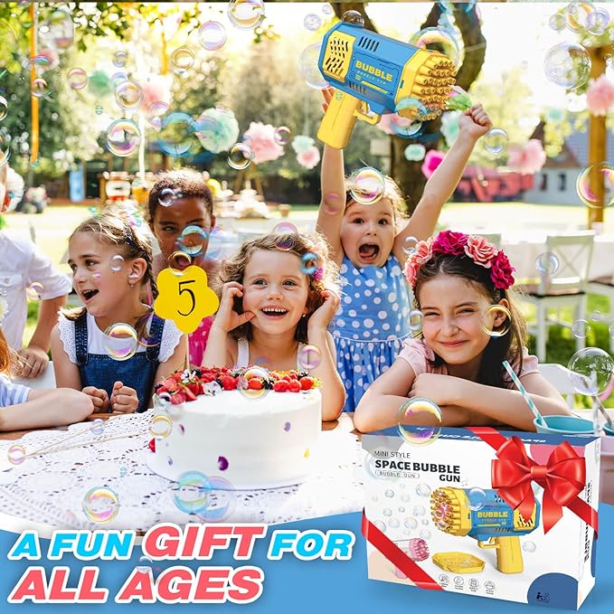 JONEG Toys for 3-8 Year Old Boys Girls: 2 Pack Bubble Machine for Kids with Bubble Solution, Gifts for 3 4 5 6 7 8 Years Old Boy Birthday Toy for Kid Toddlers Ages 4-6 Outdoor Wedding Bubbles Wands