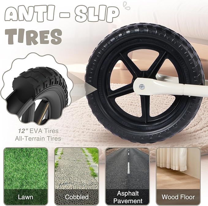 MEGHNA Toddler Balance Bike Kids Toy Aged 2-5 Years Old with Safety Footrest Adjustable Height Seat and Handlebar Strider Bike 8 inch Wheel for Over 18 Months Baby Toddler Kids, Easy to Assembly