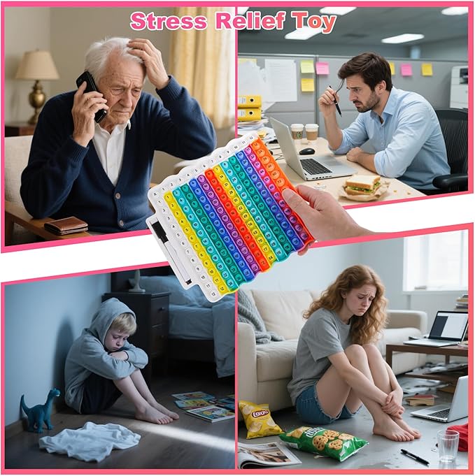 Educational e1 Multiplication Table pop Fidget Toy Rainbow Colors with Dry Erase Marker Stress Relieving Toy Memory Addition Game 3rd Grade pop 12x12 Rainbow Toy Board Math manipulatives