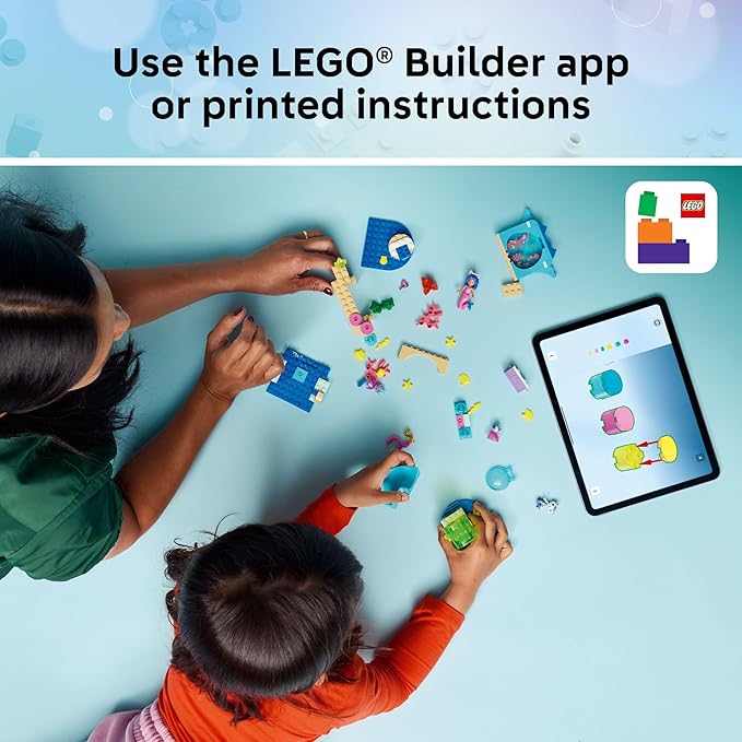 LEGO Gabby’s Dollhouse Mermaid Gabby’s Aquarium Adventure Building Blocks - Pretend Play & Learning Toy for Girls & Boys, Ages 4+, with Gabby & Mercat Mini Dolls - Gift Idea for Birthdays - 11204