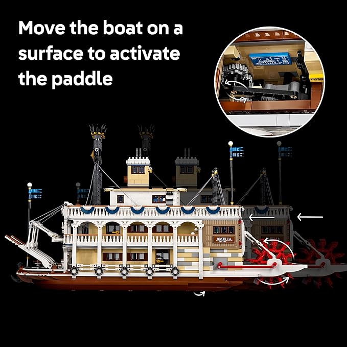 LEGO Ideas River Steamboat Building Set - Room Decor for Men and Women - Boat Model Building Kit for Adults, Ages 18+ - Arts & Crafts Display for Bedroom or Office - Gift Idea for Birthdays - 21356