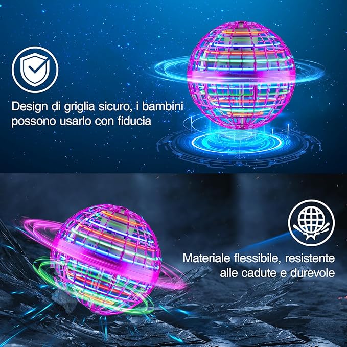 Flying Orb Ball 2024,Toys Soaring Hover Boomerang Spinner Hand Controlled Mini Drone Cosmic Globe Spinning Kids Adults Outdoor Fly Toy Birthday Gift Cool for Boys Girls 6 7 8 9 10+ Year Old (Purple)