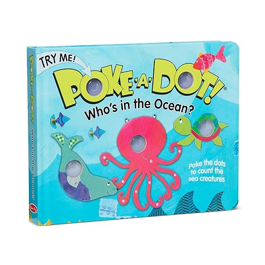 Melissa & Doug Poke-a-Dot! Who’s in the Ocean? Interactive Children's Board Book with Buttons to Pop, Educational Sensory Toy for Toddlers & Preschoolers Ages 3+ - FSC Certified