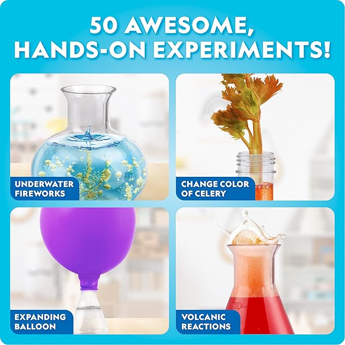 National Geographic Junior Chemistry Set - Complete Early Learning Lab Kit with 50 Science Experiments for Kids and 20+ Lab Tools, Chemistry Set, Science Experiments for Kids 4-6