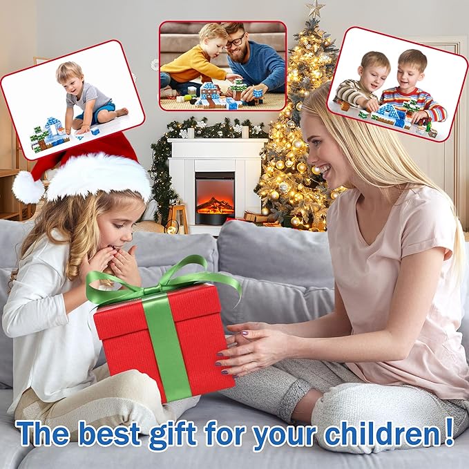 Magnetic Blocks 52PCS - Winter Scene Construction Cubes, STEM Preschool kit, Safe ABS no-Odor, CPC ASTM Certified, Travel-Ready for Ages 3–12, Perfect for Birthday