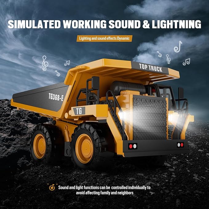 9-Channel Metal RC Wheel Loader - Remote Control Kids Construction Play Toys with Realistic Lights and Sound, 1:20 Scale, Tractor Toys for 3+ Boys, Perfect 2025 Grandkids Birthday Gift for Ages 3-12+