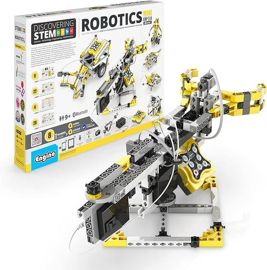 Engino Mini ERP 2.0, Build & Program 8 Working Robots with Bluetooth, STEM Coding Kit for Kids Ages 9+ with Free Software, Building Toys, Coding for Kids, Gifts for Boys & Girls