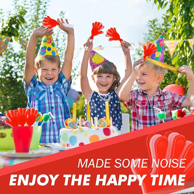 12 Pcs Hand Clappers Noisemakers 7.5 Inch Clappers Noisemakers Plastic Hand Clappers for Birthdays Game Football Sporting Events Cheers Supplies Dance Basketball Football Noisemakers(Red and White)