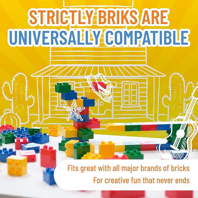 Strictly Briks Large Building Blocks Set - Imaginative Construction Play with Toddler Blocks - Classic Toys for Kids - Colorful Building Bricks for Creative Play - 84 Pieces, Basic Colors