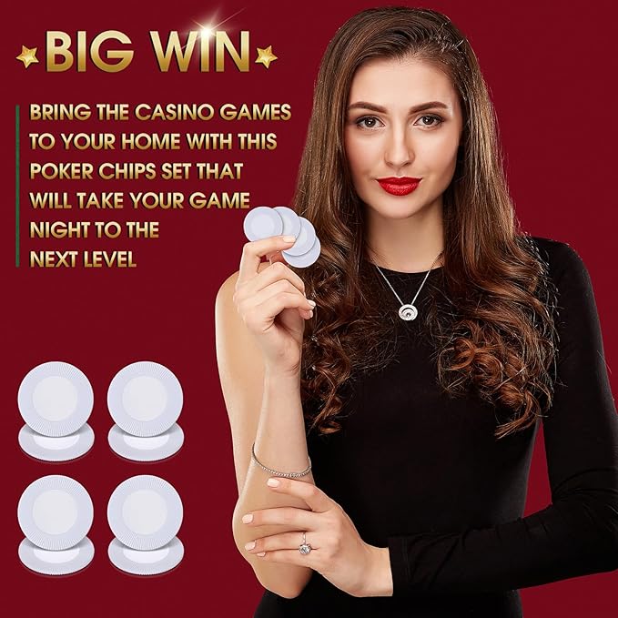 Leitee 500 Pcs White Plastic Poker Chips Bulk 1.5 Inch Mini Bingo Chips Tokens Markers Blank Casino Counting Discs Learning Math Counters for Adults Interlocking Game Counting Reward Card