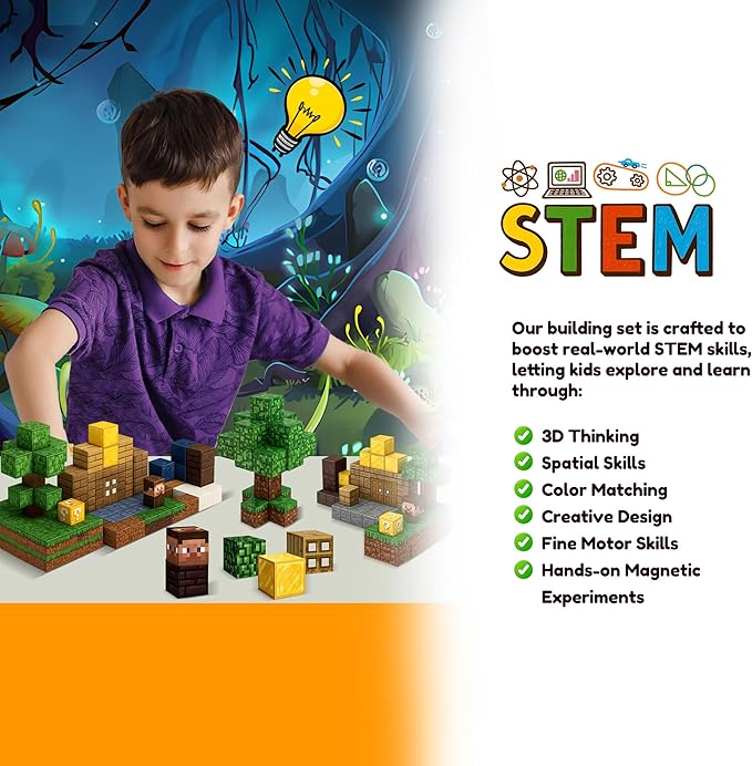 Magnetic Blocks 128PCS - Magnetic Tiles Building Blocks Toddler Toys STEM Sensory Outdoor Toys for 3+ Year Old Boys & Girls, Creative Kids Games Kids