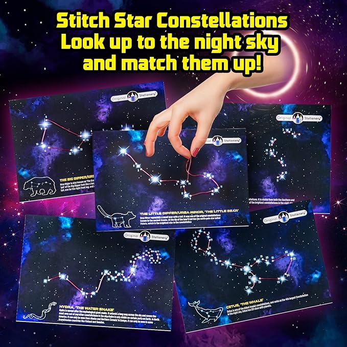 Original Stationery Space Science Kit - Solar System Kit with a Rocket - Outer Space Christmas Science Gift & Kids Gifts - Moon Spinner and a Solar System - Ages 6-14