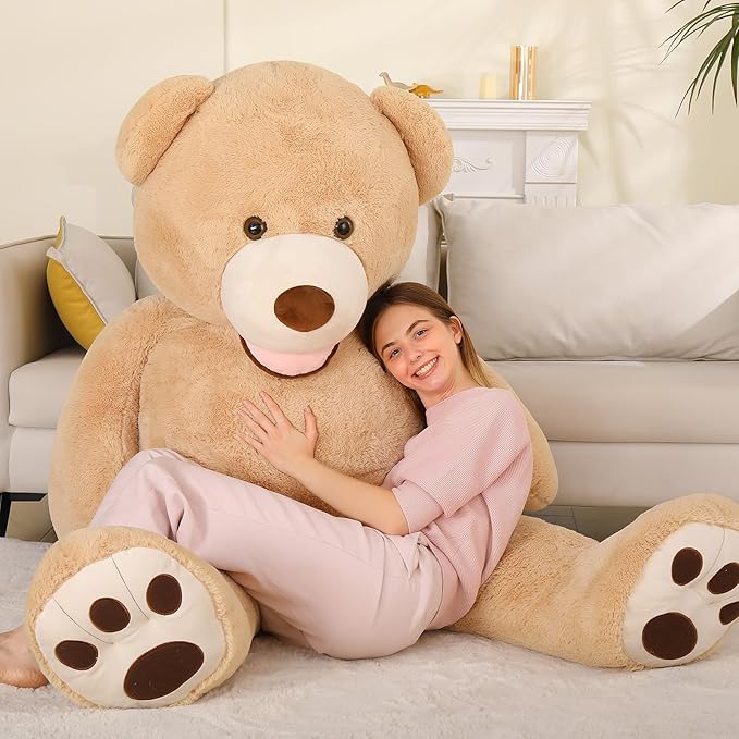 MaoGoLan Big Stuffed Animal - 6 Feet Giant Plush Teddy Bear - Adorable and Fluffy Jumbo Teddy for Girlfriend, Boyfriend, Wife - Brown
