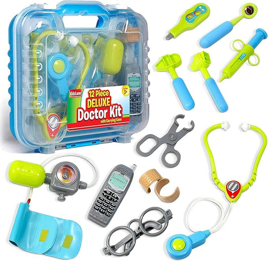 Kidzlane Doctor Kit for Kids - Kids Doctor Playset with Electronic Stethoscope - Kid Doctor Play Set - Pretend Play Doctor Set for Toddlers - Children's Realistic Dr. Kit with Sounds