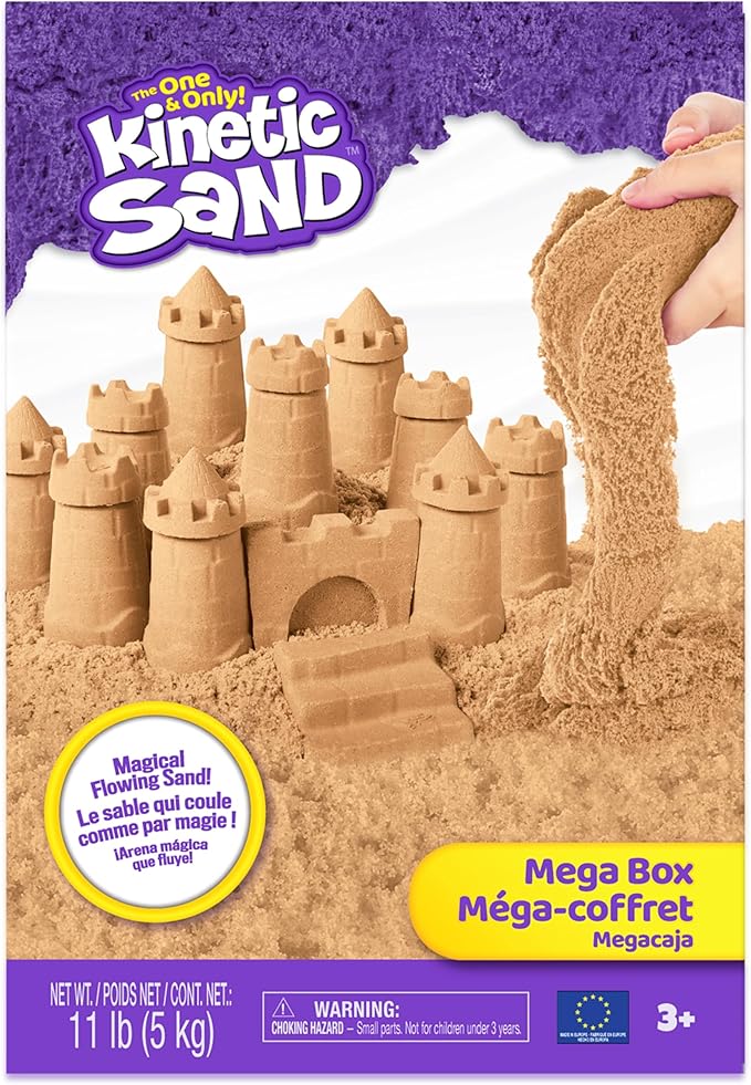 Kinetic Sand, 11lb (5kg) Natural Brown Play Sand for Arts and Crafts, Sandbox, Amazon Exclusive (Packaging May Vary), Sensory Toys, Holiday Gifts & Stocking Stuffers for Kids Ages 3 and up