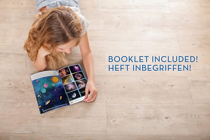 LEXIBOOK NLJ181i3 Speaking 2-in-1 Planetarium Projector, 24 Images to Discover Space, 2 Constellation Domes, STEM, Black/White