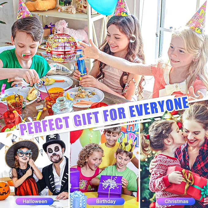 Flying orb Ball 2025 Hover Boomerang Ball 6 Lighting Effects Cool Toys Gift for 678910+ Year Kids Teen Adults Indoor Outdoor Flying Toy