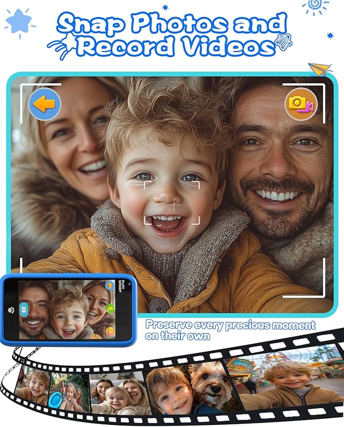 MOMILLA Kids Toys Smart Phone, 3.97" Touchscreen, Christmas Birthday Gifts for Kids, 16GB Toddler Learning Cell Phone with Games, Boys Girls Toys for Age 3 4 5 6 7 8 9 Year Old (Front Camera Only)