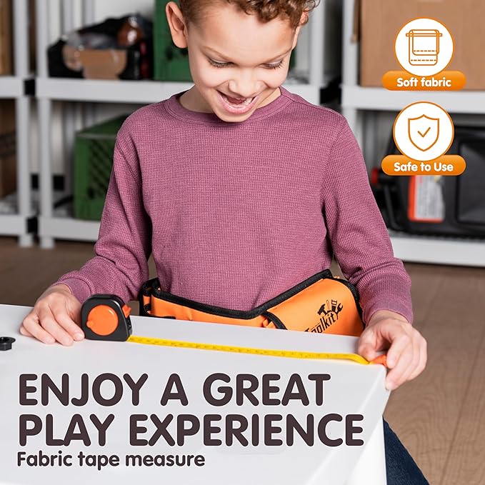 JOYIN 19Pcs Kids Tool Set, Construction Belt & Electronic Drill, Pretend Role Play Toddler Power Toy for Boys Girls Birthday Gifts Outdoor Preschool Ages 3 4 5 6 7 Years Old