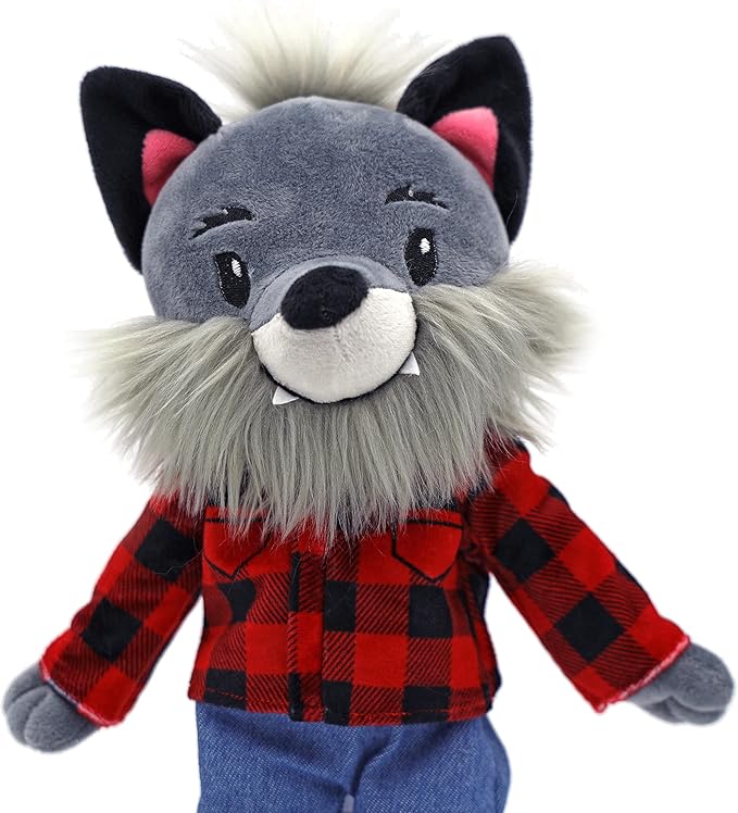 Playtime by Eimmie Soft Baby Doll Walter The Wolf - 14" Plush Rag Doll with Embroidered Features for Girls, Boys, Toddlers & Infants - Educational Stuffed Animal for Imaginative Play