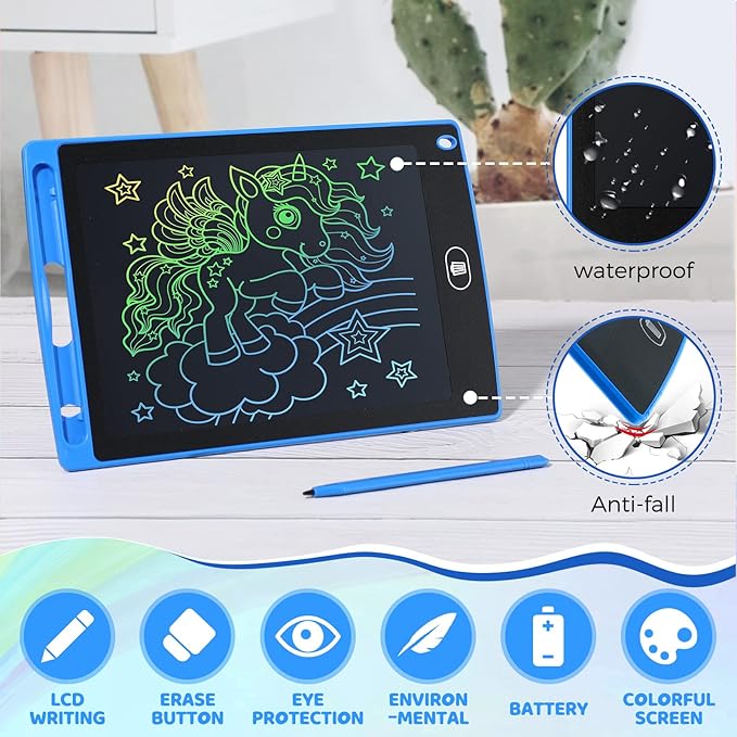 Zhehao 32Pcs LCD Writing Tablet for Kids Bulk 8.5 Inch Colorful Doodle Board Tablet Erasable Doodle Pad Educational Toy Christmas Birthday Gift for Boys Girl Age 3-10(Blue, Red, Green, Pink)