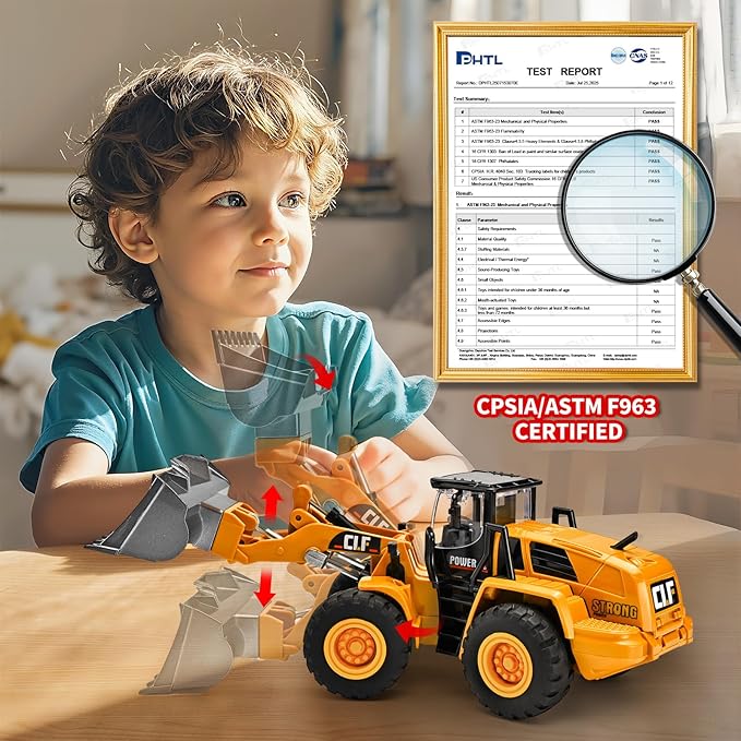 Bulldozer Toys for Boys,Bulldozer Toy with Movable Front Loading Arm and Liftable Bucket,Toy Bulldozers Construction Vehicles with Simulated Lights,Construction Trucks for Toddlers 3-5