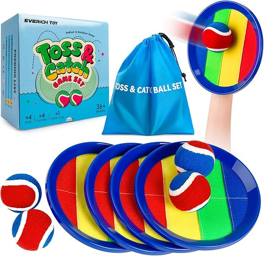 EVERICH Upgraded Toss and Catch Ball Game Set, Outdoor Games for Kids Toys, Christmas Stocking Stuffers for Family Games, Beach Pool Yard Outside Toys Gifts for Boys Girls 3 4 5 6 7 8-12 Years Old