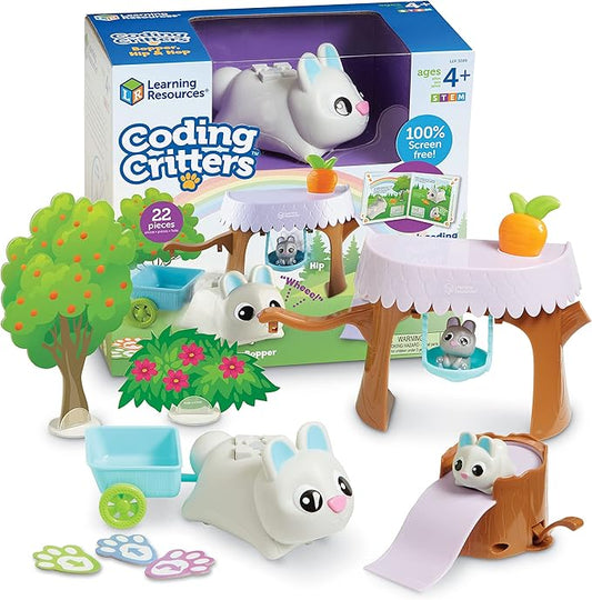 Learning Resources Coding Critters Bopper - 22 Pieces, Ages 4+ Screen-Free Early Coding Toy For Kids, Interactive STEM Coding Pet, Preschool Learning Toys