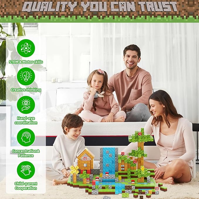 176 PCS Magnetic Blocks for Kids Ages 4-8, STEM Building Toys for 3+ Year Old Boys Girls, Magnetic Tiles Stacking Blocks Educational Preschool Toys Birthday Gifts