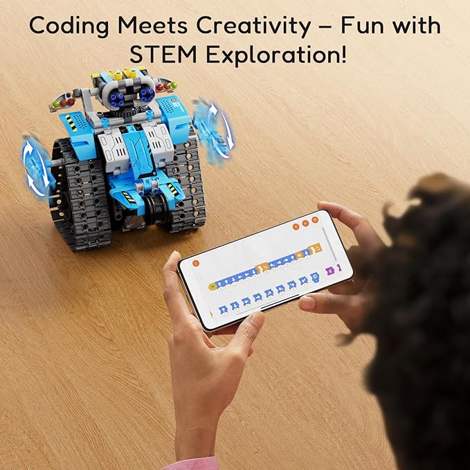 Robot Building Kit with Remote Control STEM Gifts for Kids Boys Ages 8-14, Technic Coding Robotic Toys for Teen‘s Birthday, Build 5in1 Models with 488 Pieces