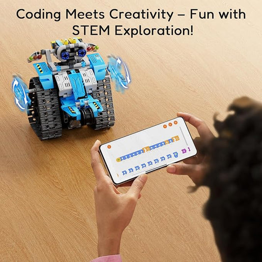 Robot Building Kit with Remote Control STEM Gifts for Kids Boys Ages 8-14, Technic Coding Robotic Toys for Teen‘s Birthday, Build 5in1 Models with 488 Pieces