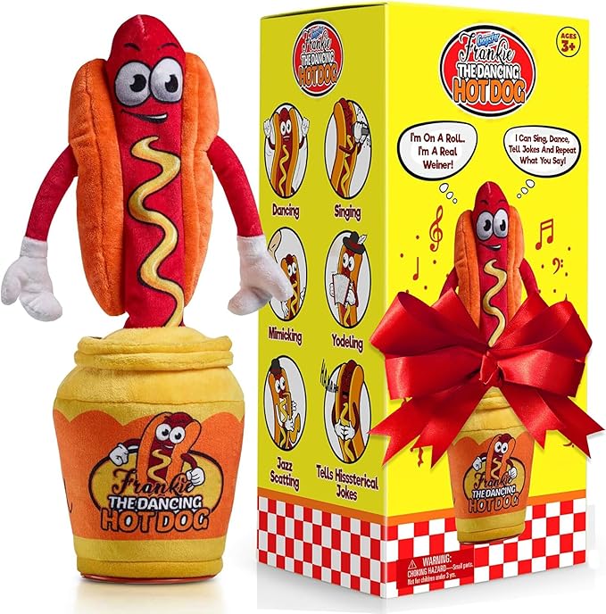 Gagster Dancing Hot Dog - Sings, Yodels, Tells Jokes - Funny Talking Decor Toy for Kids & Adults