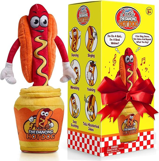 Gagster Dancing Hot Dog - Sings, Yodels, Tells Jokes - Funny Talking Decor Toy for Kids & Adults