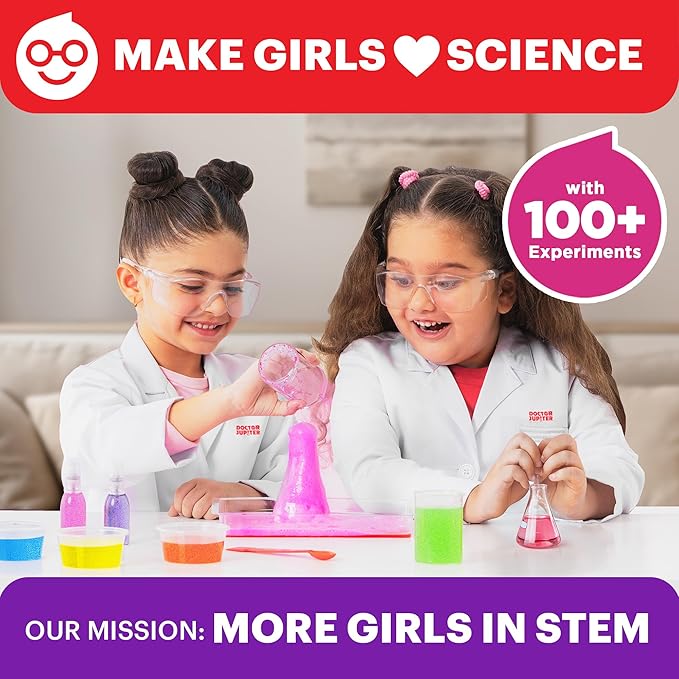 Doctor Jupiter My First Amazing Science Kit for Girls Ages 4+ | Birthday Gift Ideas for 4-5-6-7-8 Year Old Girls | 100+ Experiments | STEM Learning & Educational Toys, Summer Activities